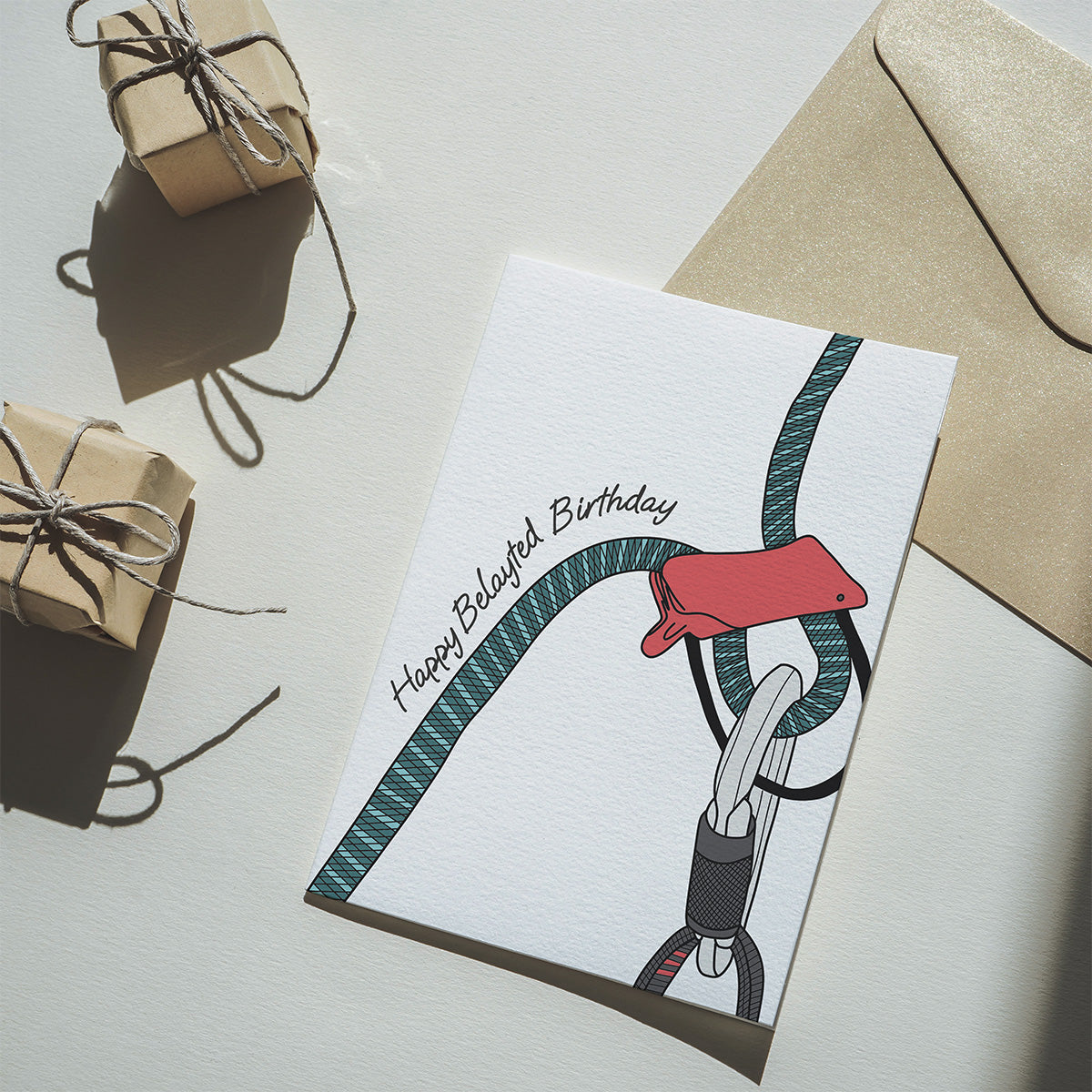 Card for Climbers - Happy belayted Birthday