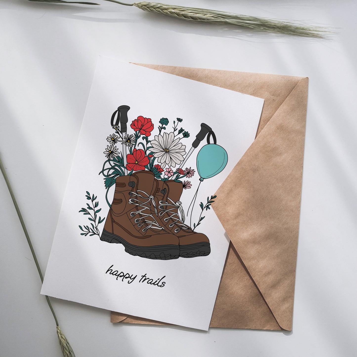 Happy Trails - Hiking Birthday Card