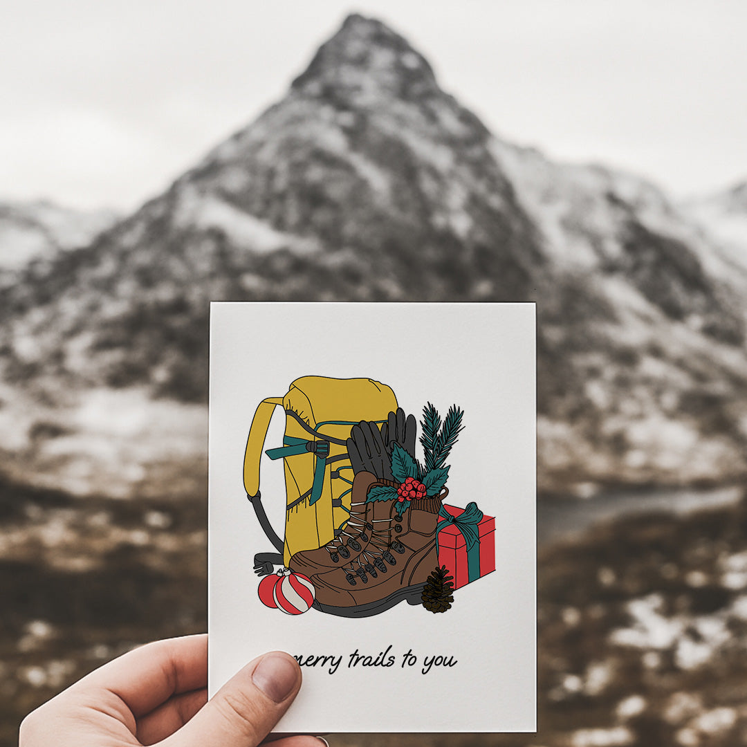 Hiking Christmas Card - Printed eco-friendly on recycled paper